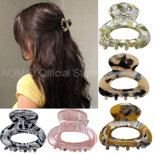 Acetate Leopard Hair Clip for Women Girls Hair Claw Chic Barrettes Crab Hairpins Styling